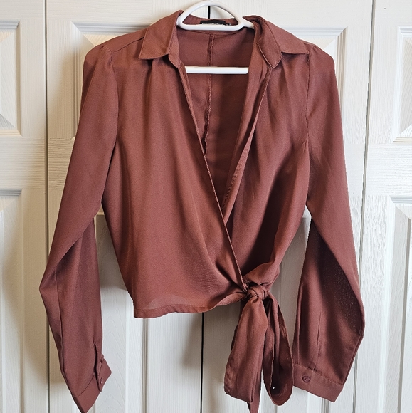 Crop top coral blouse - Picture 1 of 1